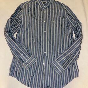 Lacoste Men's Navy and‎ White Striped Shirt